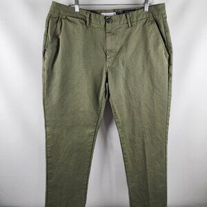 Peter Manning Pants Mens 38x28 Green Chino Garment Dyed Standard